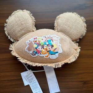 Disney Aulani Ear Hat Burlap Mickey Hawaii Resort NWT